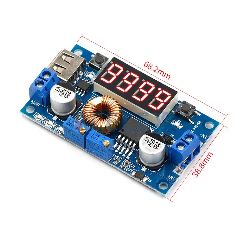 DC-DC 5A Digital LED Drive Lithum Battery Charger Module CC/CV USB Step Down Buck Converter With Voltmeter Ammeter