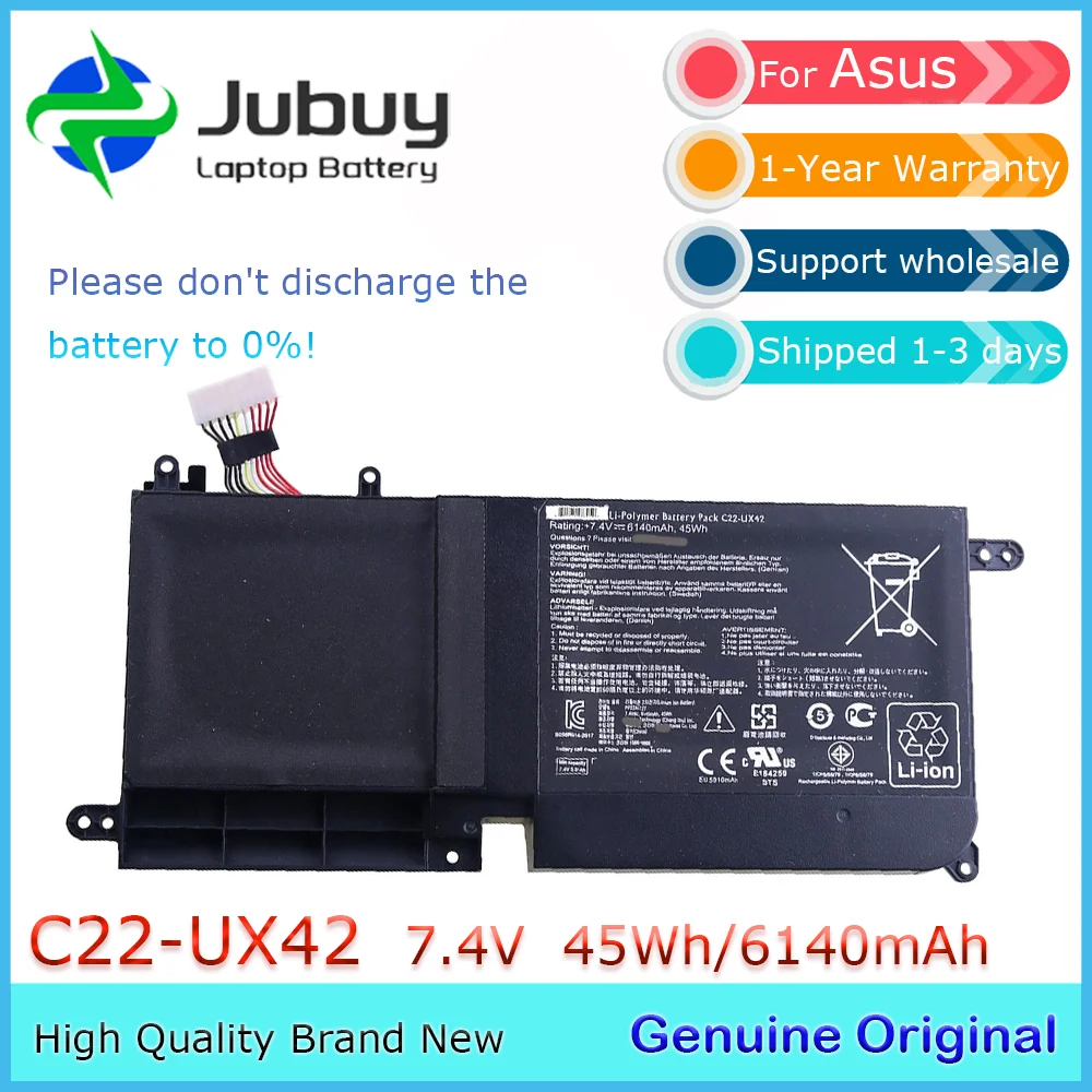 C22-UX42 7.4V 6140mAh 45Wh Original Laptop Battery for ASUS Zenbook UX42 Series