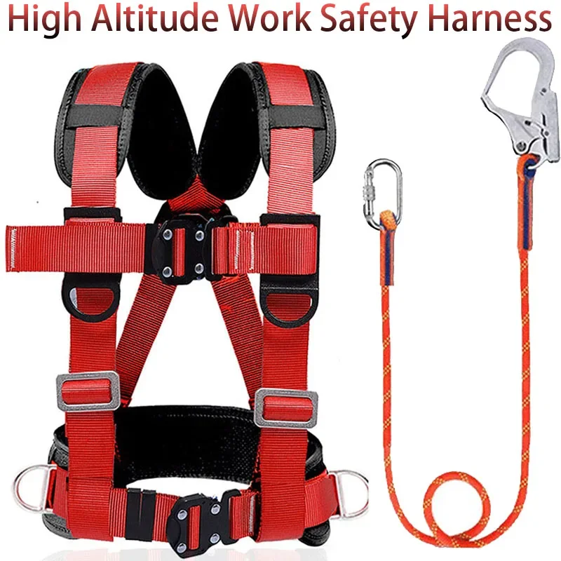 High Altitude Work Safety Harness Half Body Safety Belt Rope Outdoor Rock Climbing Electrician Construction Protection Equipment