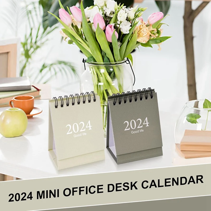 Petit calendrier de bureau, fonctionne d'octobre 2023 à décembre 2024, mini bureau, 6 pièces, 2023-2024