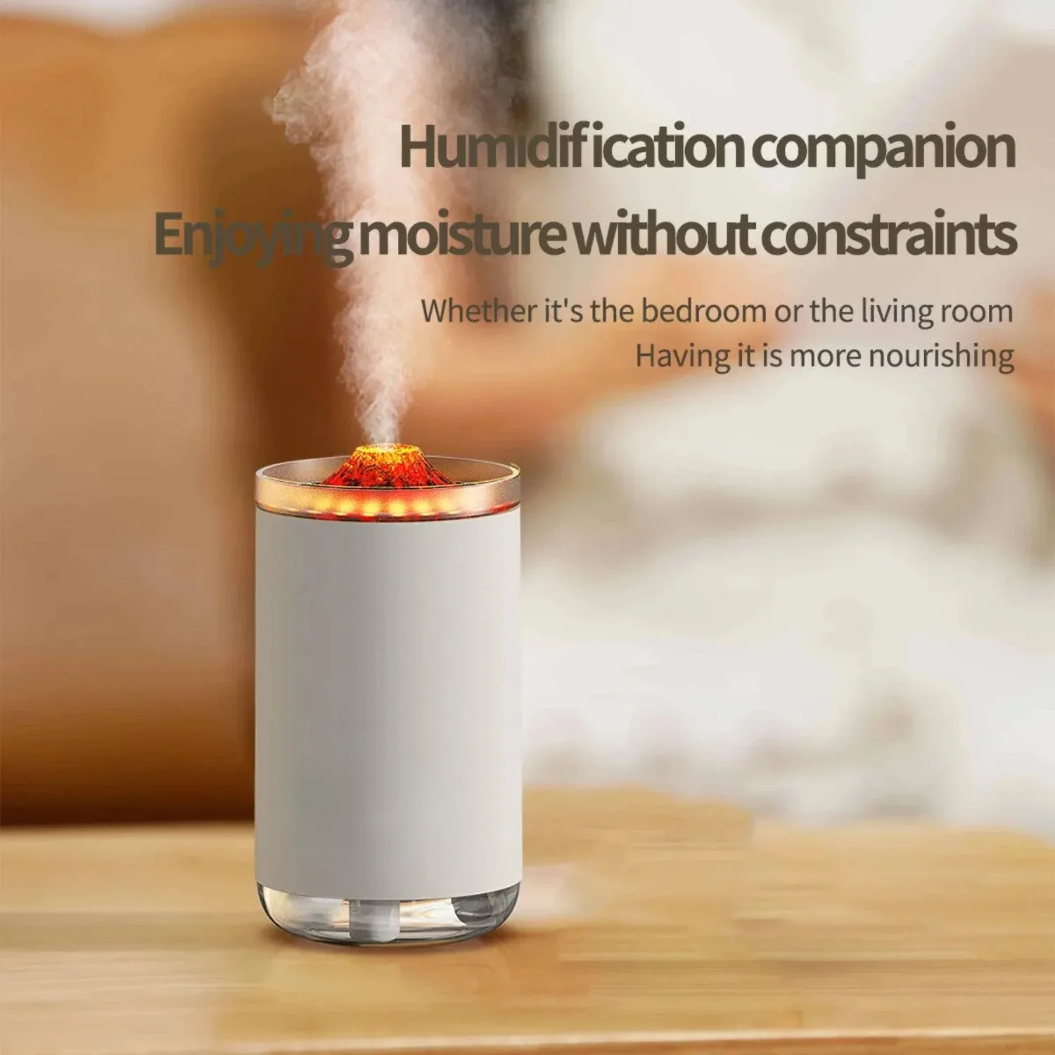 Realistic Desktop Volcano Atmosphere Lamp - Aromatherapy Machine with Simulation Flame and Air Humidifier for Creating a Relaxin