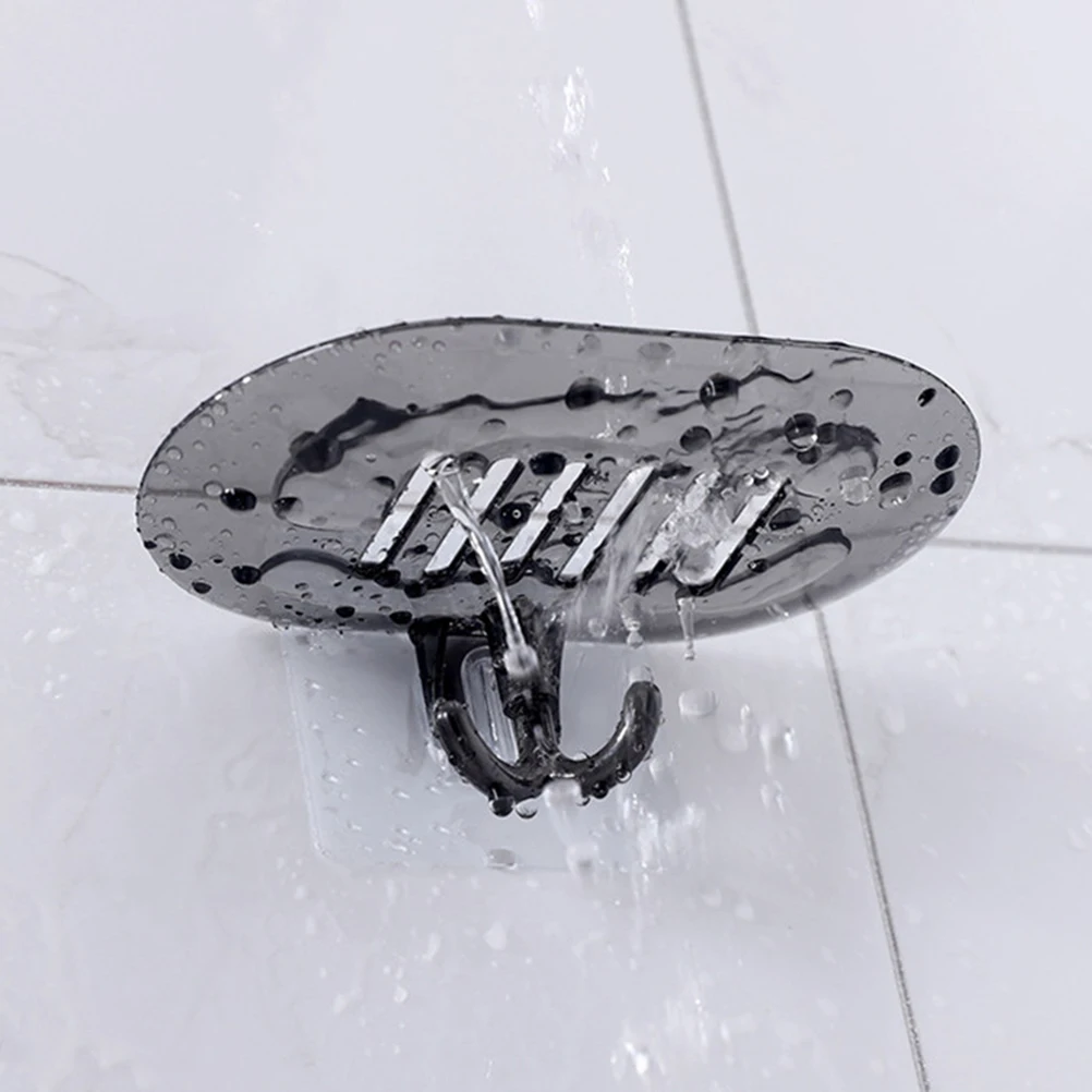 

2pcs Suction Mounted Soap Box Holder Plastic Bathroom Kitchen Tile Plastic Soap Box Smooth Surface Draining Design