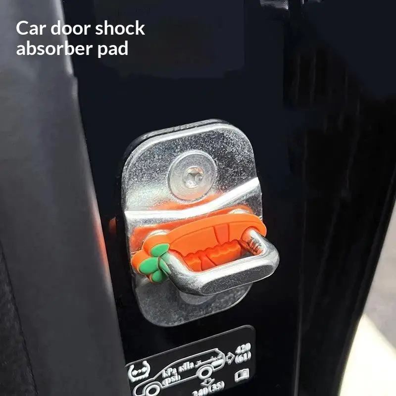 4Pcs Silicone Car Door Lock Protectors Sound Deadening Buffer Shock Absorber for Most Vehicle Anti-Scratch Accessories