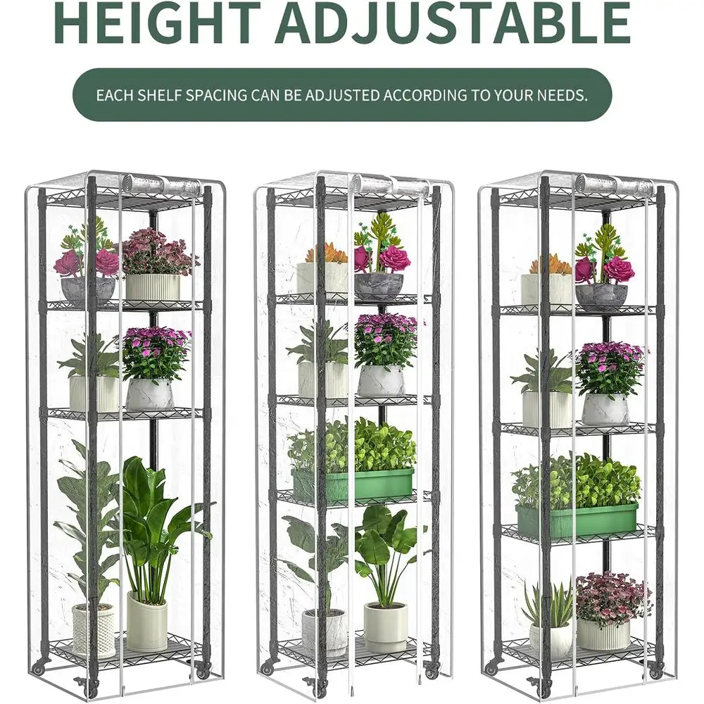 Mini estufa de 5 camadas com luzes de espectro completo de 40 W para germinação de sementes e termômetro