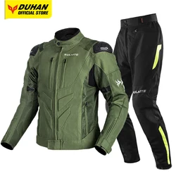 Summer Breathable Mesh Motorcycle Jacket Reflective Motorcycle Riding Clothes Built-in Detachable Protective Gear Racing Suit