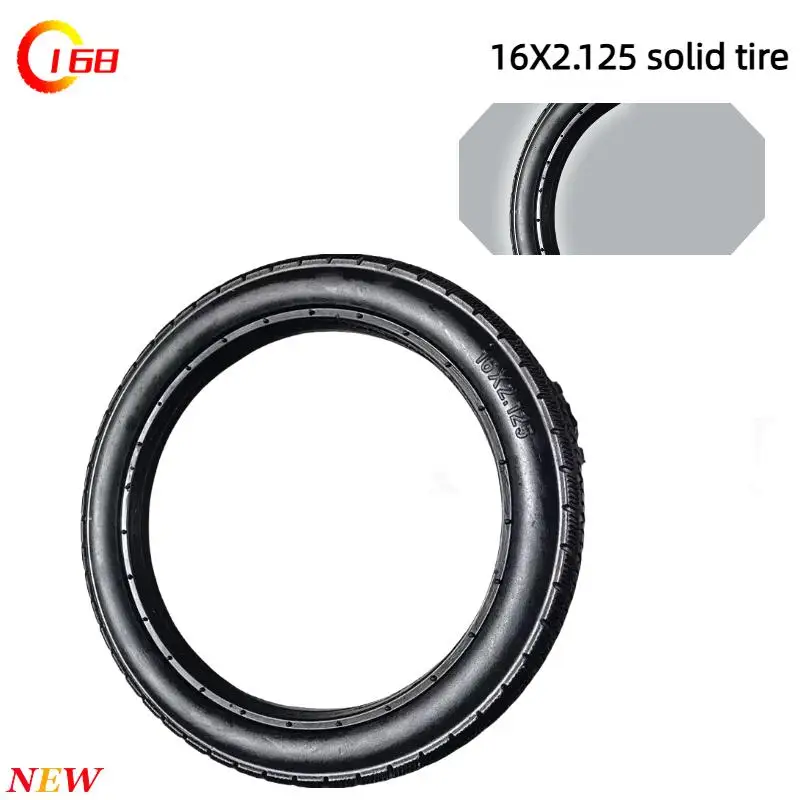 16x2.125 solid tire, 16 inch non inflatable explosion-proof tire, suitable for electric bicycle accessories