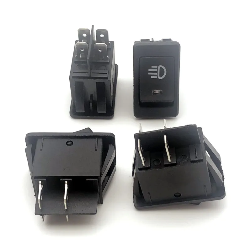 1pc ASW-17D LED-Illuminated Car Fog Light Switch, 12V DC 35A, 4-Pin, Cat Eye Style Rocker Switch for Automotive Modification
