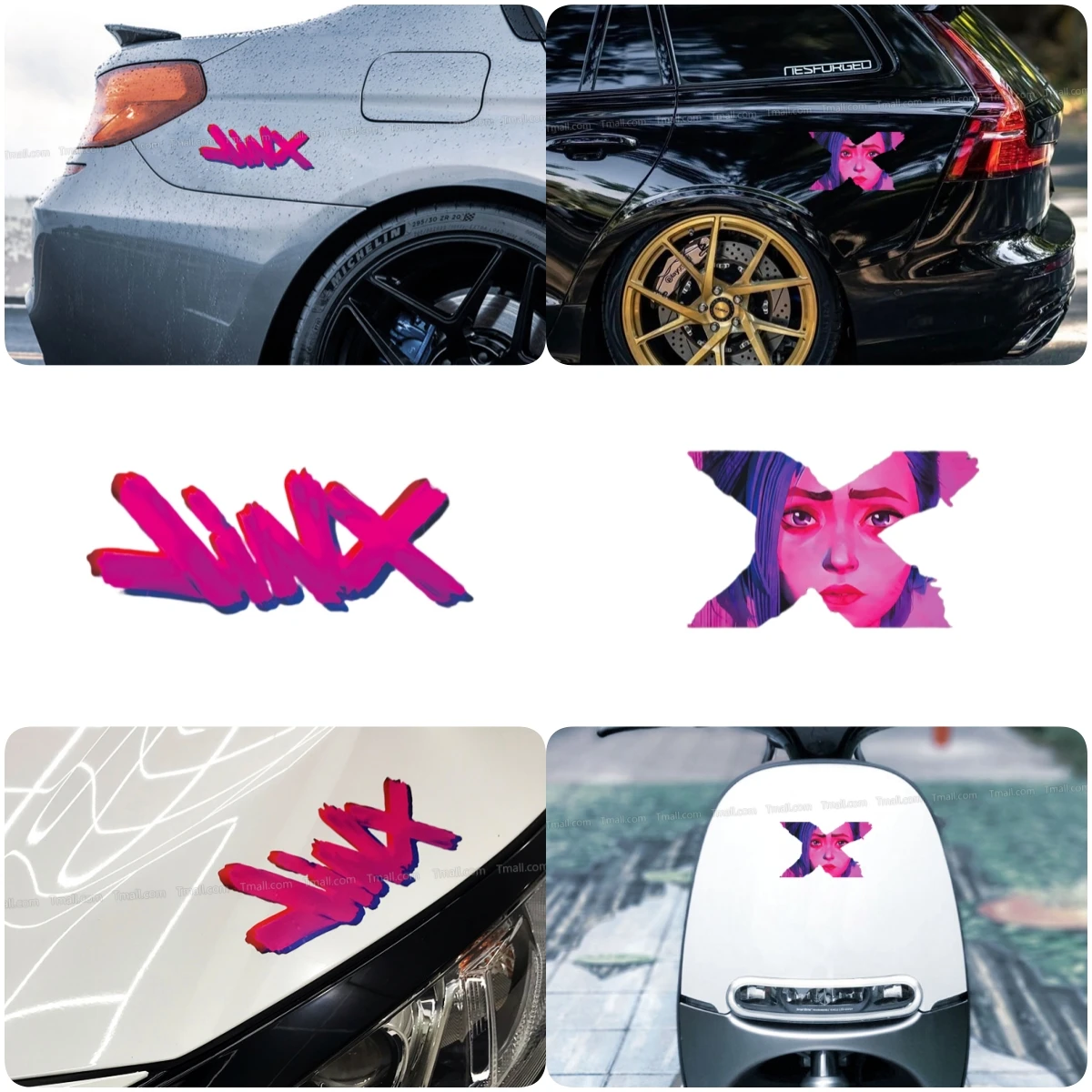 JinX English Letter Creative Car Stickers Graffiti Motorcycle Body Personalized Decal Hot Selling Waterproof Vinyl Car Decal