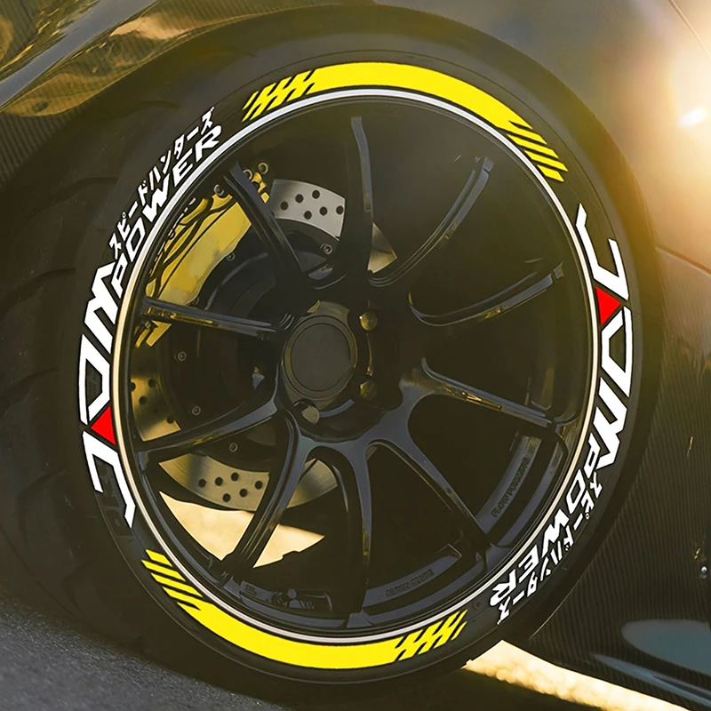 

8 Sets 3D Waterproof Effect Stereoscopic Tyre Decals JDM Stripes PVC Permanent Tire Decals Decoration Accessories Without Glue