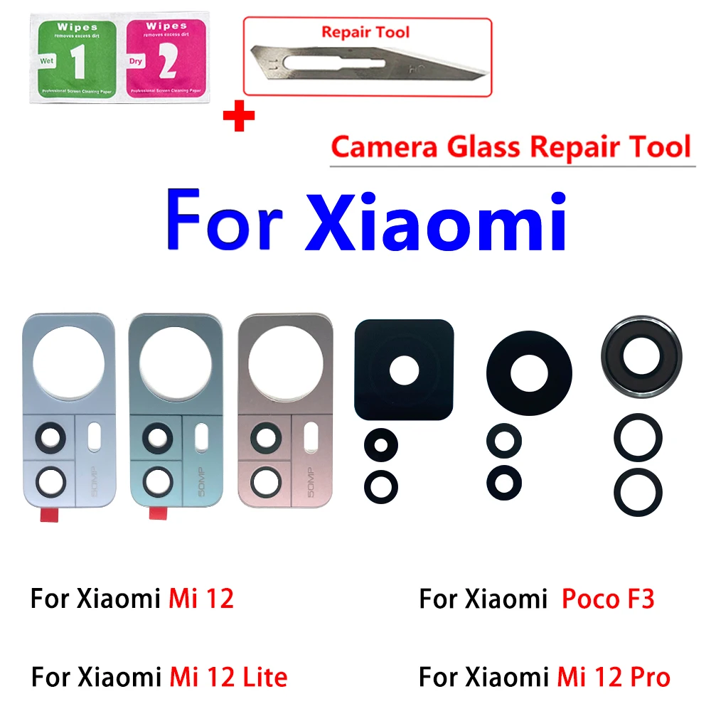 Rear Back Camera Glass Lens For Xiaomi Mi 13 12 12T Pro Lite 5G Mi13 Mi12 Mi12T Replacement With Adhesive Sticker