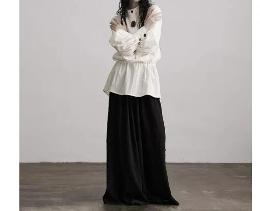 

2026 Drawstring Retro Long-sleeved Shirt Women's Autumn Casual Top T-shirt Fashionable Classic