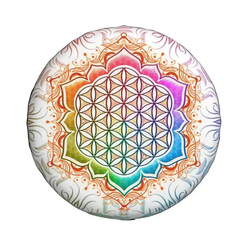 Flower Of Life Lotus Tire Cover 4WD 4x4 RV Sacred Geometry Mandala Spare Wheel Protector for Honda CRV 14