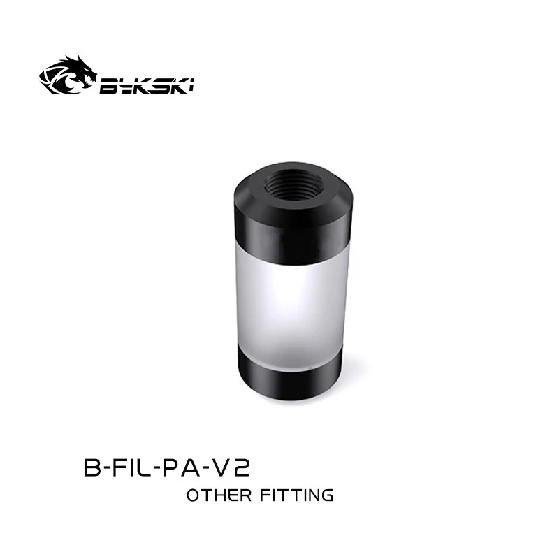 Bykski Double G1/4 Metal +Acrylic Filter Water System Dedicated Dual Spiral Pattern Brass Connector Computer Fitting B-FIL-PA-V2