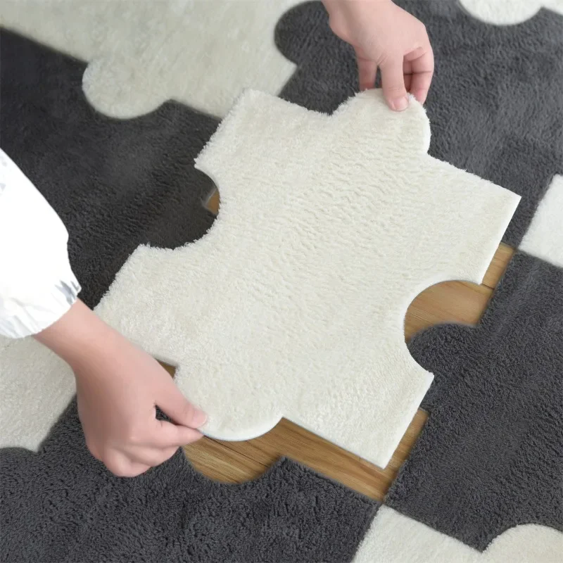 30x40cm Jigsaw Puzzle Flooring Mat Home Flocked Bedroom Bedside Rugs Children\'s Room Non-slip Carpet Machine Washable