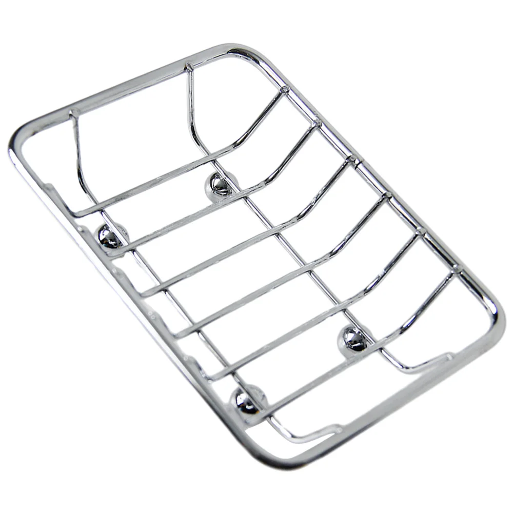 

Vanity Tray Soap Holder Metal Rack Bar for Shower Self Draining Wrought Iron Dish Silver Travel