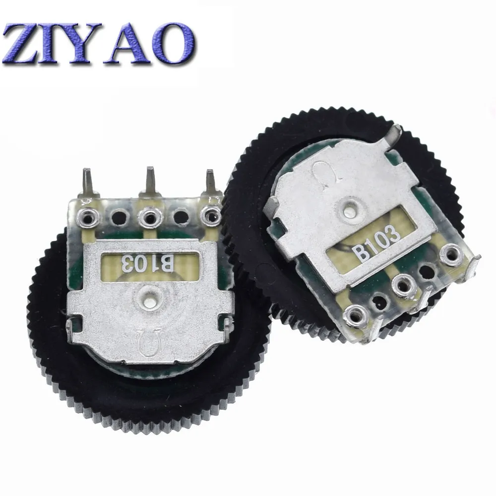 10PCS B103 16x2mm 10K Ohm Double Dial Taper Volume Wheel Duplex Potentiometer Z07 Drop ship