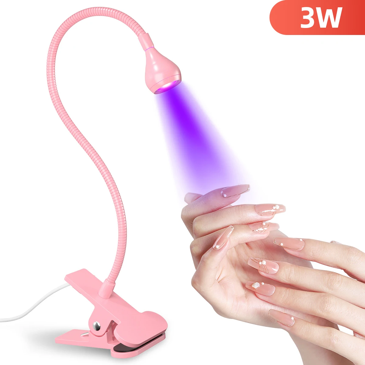 LED UV Nail Lamp For Drying Gel Nails Polish Clip-On Flexible Desk Mini Portable USB Nail Lamp UV Light Dryer For Manicure Salon