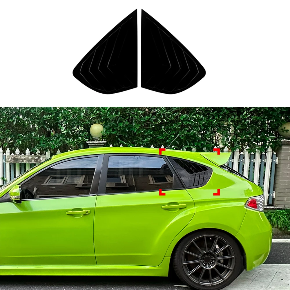 

1Pair Rear Window Quarter Glass Vent Louver Covers ABS Carbon Fiber Look Glossy Black For Subaru Impreza STI Hatchback 2008-2014