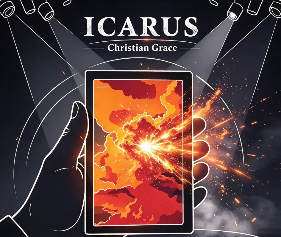 Magic Trick Icarus by Christian Grace Visual Card Change Transformation Gimmick Close Up Street Magician Illusion Prop Accessory