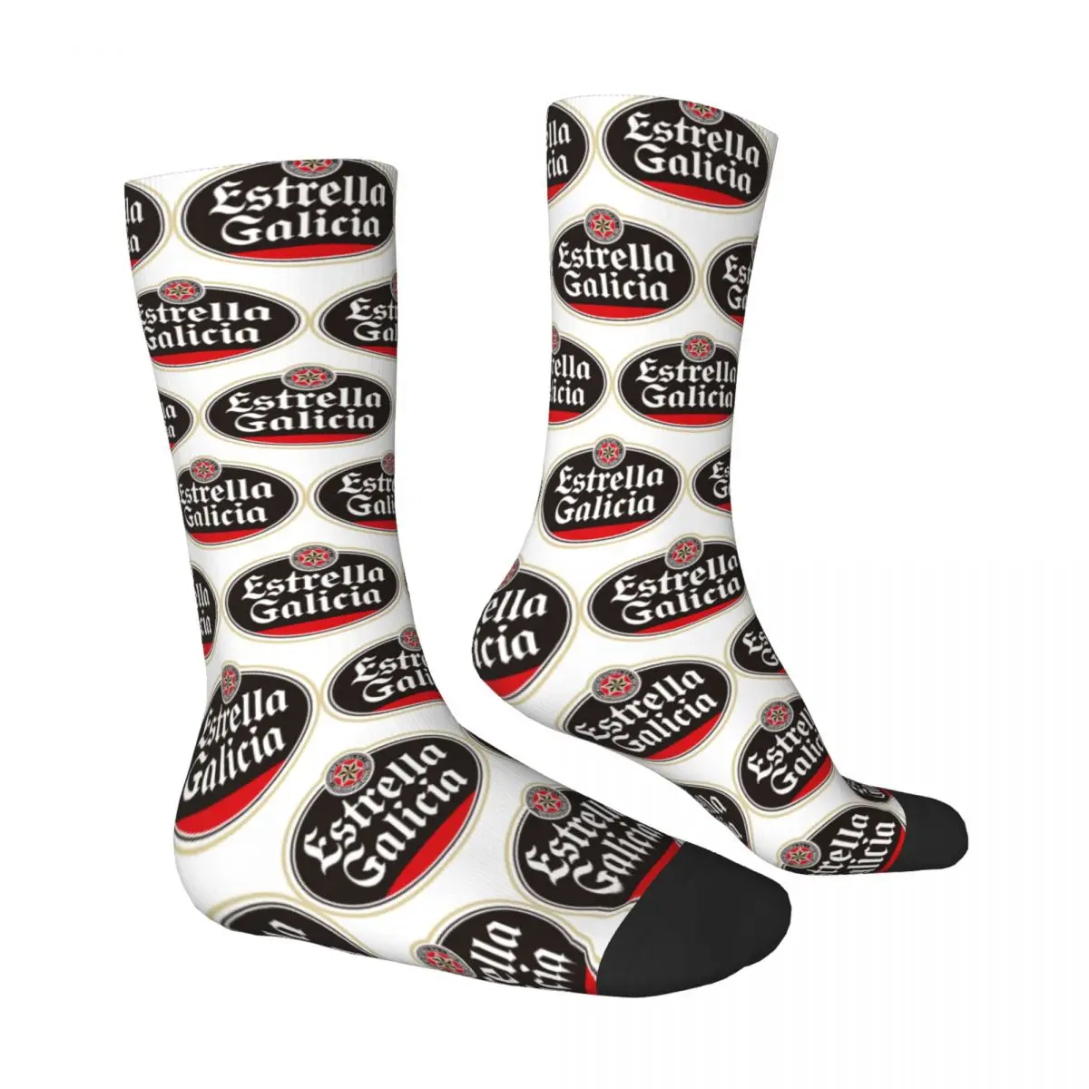 Calcetines de hombre Estrella Galicia cerveza España español Lager cerveza medias otoño Harajuku calcetines suaves cálidos calcetines antideslizantes al aire libre