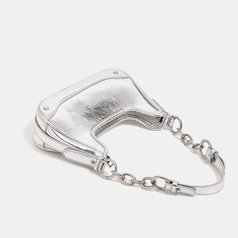 Designer Handbags For Women Shoulder Bags Metal Chain Underarm High Quality Luxury Small Pu Leather Crossbody Bags Fashion New