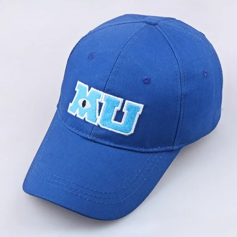 Disney Monsters University Sullivan Sulley Mike MU Letters Embroidery Baseball Cap Blue Hat cartoon Baseball Caps adult Sun Hats