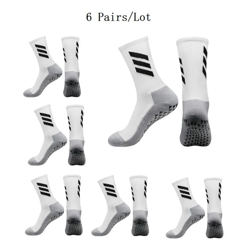 

6 Pair New Football Socks Anti-Slip Breathable Man Women Thickened Towel Bottom Soccer Sports Socks Rugby Basketball Yoga Socks