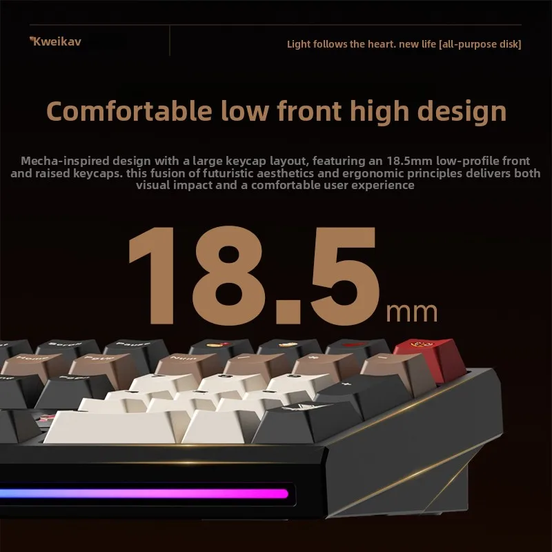 Aluminum Alloy Tri-mode Wireless Mechanical Keyboard WEIKAV NUT108 Double GASKET Structure Gaming Office PC Accessory