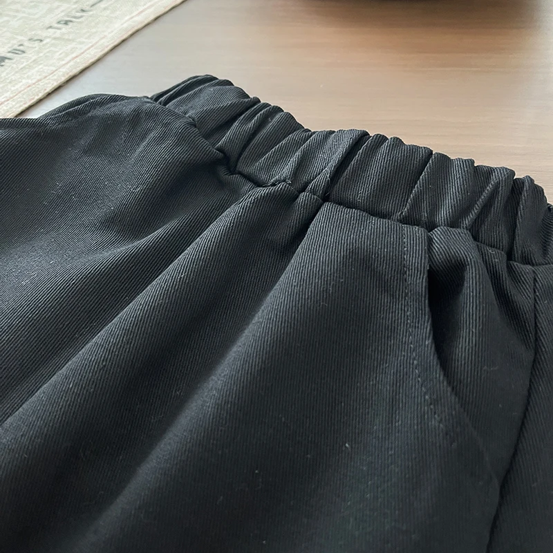 2-teiliges Set für Kleinkinder, Jungen, gestreiftes Hemd mit Krawatte und schwarze Hose, Kinder-Gentleman-Schul-Freizeit-Outfit, 1–5 Jahre – Detail 15
