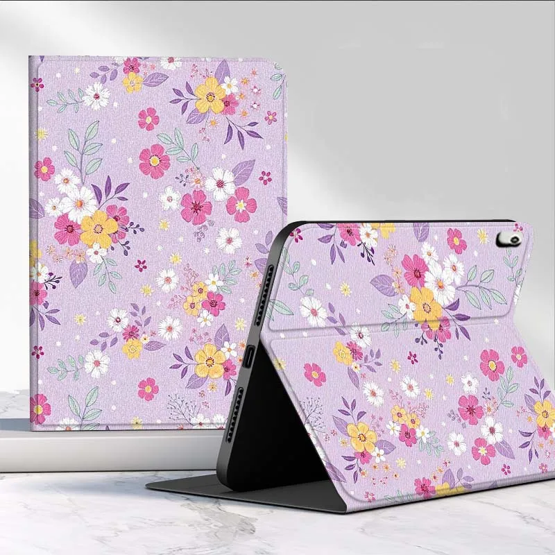 Art Purple Floral Pattern For Lenovo Xiaoxin Pad Pro Tab M10 K10 Plus 3rd Y700 Gen 11 11.2 11.5 12.7 8.8 Inch Tablet Case Cover
