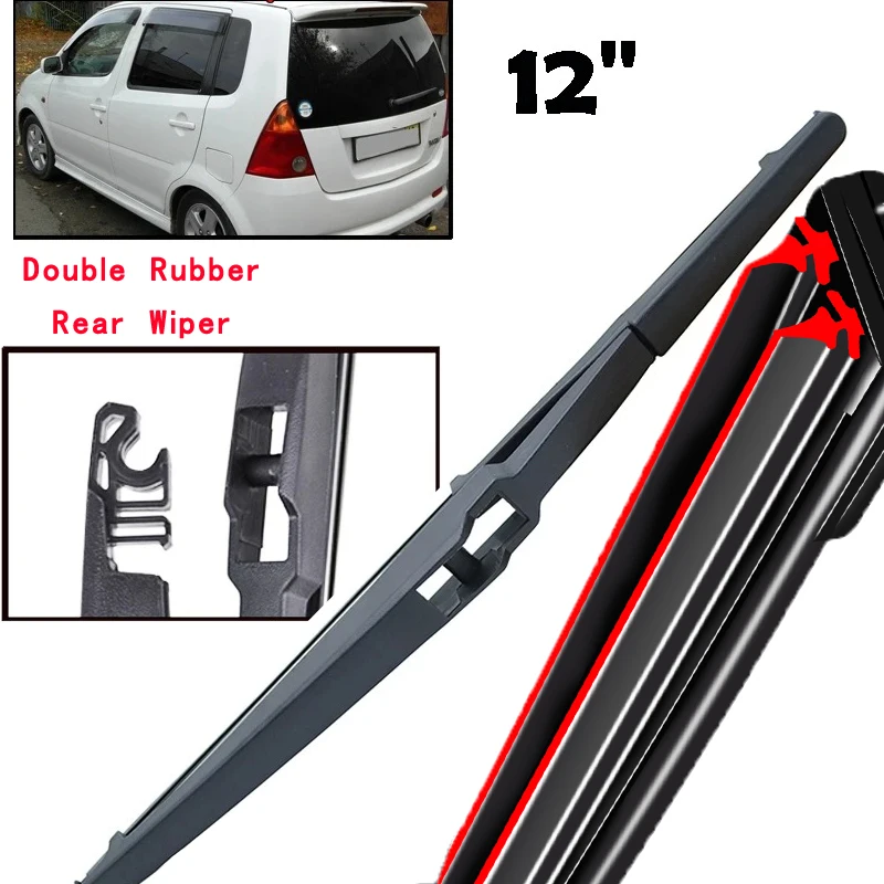 

Car Wiper 12" Rear Wiper Blade For Daihatsu YRV 2000 - 2005 Windshield Windscreen Clean Tailgate Window Car Rain Brush