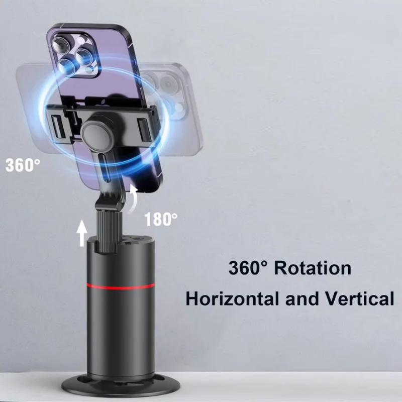 360 °   Автоматический вращающийся стабилизатор подвеса для телефона с интеллектуальным отслеживанием искусственного интеллекта и подставкой для штатива — распознавание лиц, защита от сотрясений для прямой трансляции