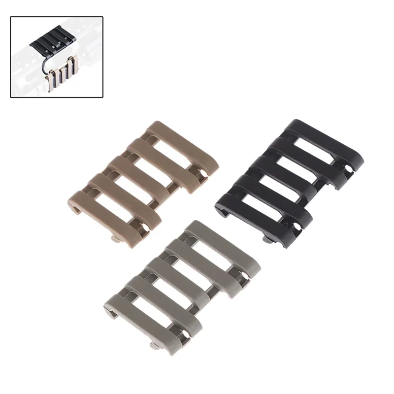 New Picatinny 5 Slot Rattail Line Strip 20mm Rail Cover PEQ 15 M600C Accessories Pressure Switch Wire Holder Wire Loom