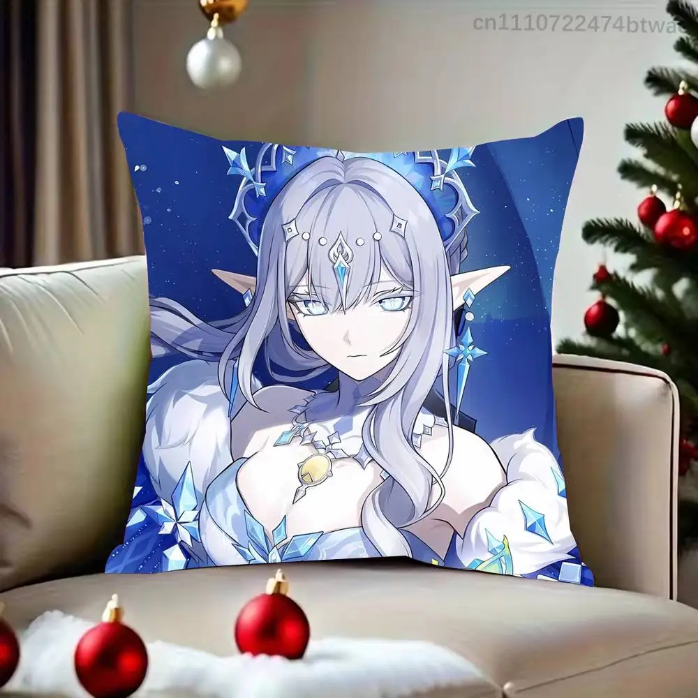 Genshin Impact Tsaritsa Empress of Ice Pillowcases Cute Funny Pillow Case For Wedding Party Home Decor Comfy Pillow Cove