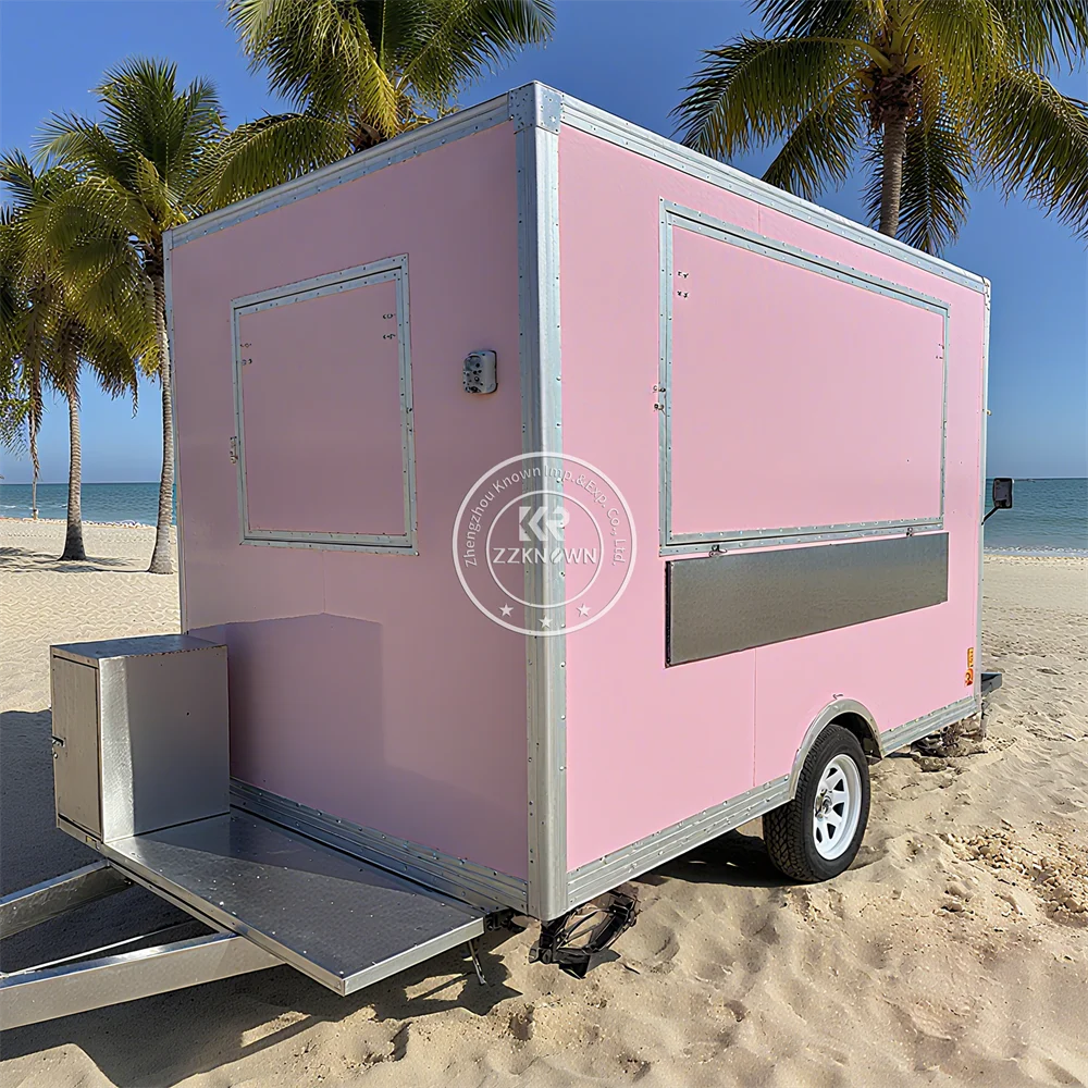 

Concession Pizza Food Trailer Fully Equipped Street BBQ Hot Dog Coffee Ice Cream Food Trucks With Full Kitchen Equipments