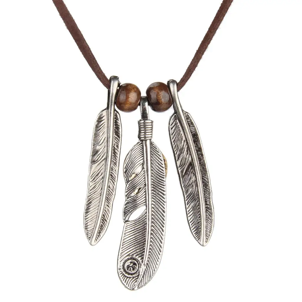 Blesiya Angel Feathers Charms Tribal Boho Pendant Chain Rope
