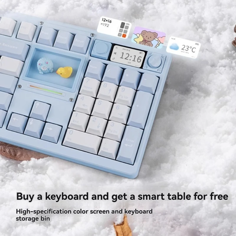 คีย์บอร์ดกลไก NDNH รุ่น ND104 ไร้สาย แบบสามโหมด รองรับการเปลี่ยนสวิตช์แบบ Hot-Swap ไฟ RGB ปรับแต่งได้ ตัวเครื่องอะลูมิเนียม CNC สำหรับใช้งานในสำนักงานและเล่นเกม