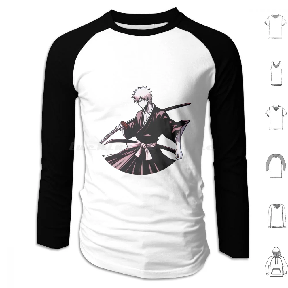 Ichigo Bleach Hoodie cotton Long Sleeve Bleach Ichigo Anime Manga Bankai Hollow Ichigo Kurosaki Bleach Anime Retro Demon