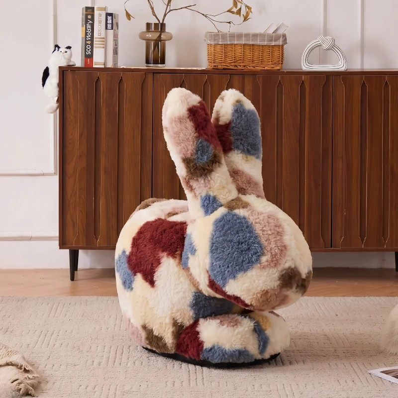 Sliding chair creative plush silent pulley low stool universal wheel seat living room seating ottoman footrest stools furniture