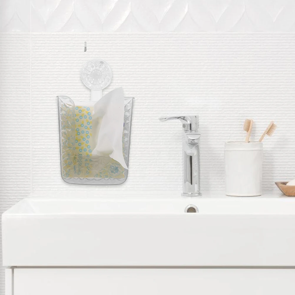 

2 Pcs Bathroom Storage Box Paper Tissue Dispenser No Punching Kitchen Wet Towel Organizer