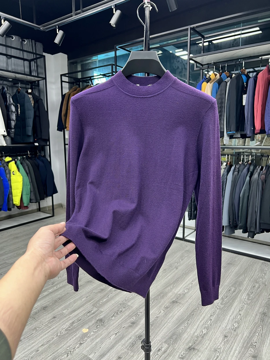 

Dujia Men's Casual Slim Fit Knitted Sweater f High Collar Thin Pure Color Spring Autumn Inner Wear Base Layer irt