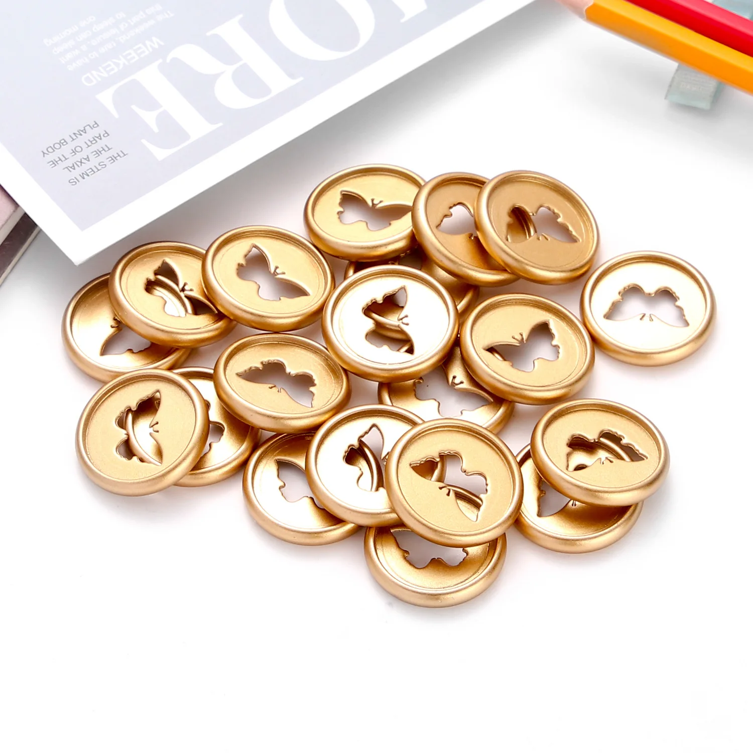 100pcs 28mm Binding Discs Loose-leaf Binder Mushroom Hole Notebook Frosted Disc Binding Notebook Butterfly Discs Notebook Disc