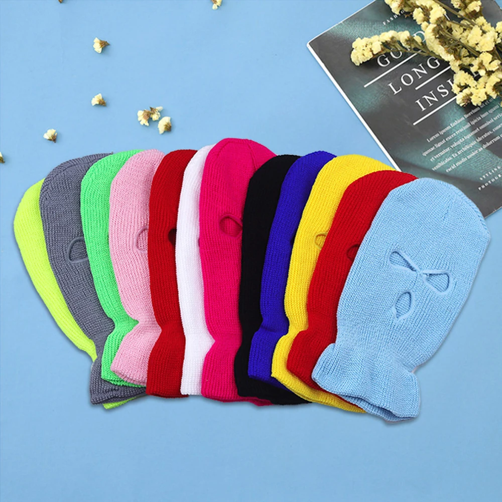 أغطية الرأس الدافئة في الشتاء Skullies Beanies الرجال محبوك قبعة الشتاء القبعات في الهواء الطلق ركوب الدراجات التزلج الباردة حماية الرقبة قناع بالاكلافا قبعة