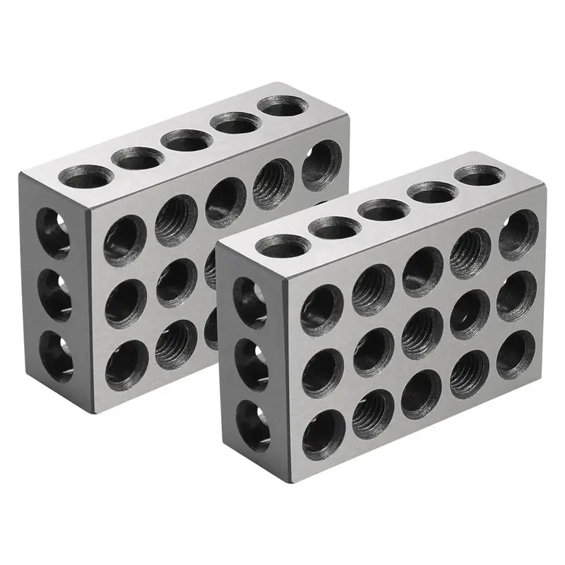 New 4Pcs 23 Holes Precision 25-50-75Mm Blocks Gauge Hardened Steel Parallel Block Set Matched Machinist Milling Tool