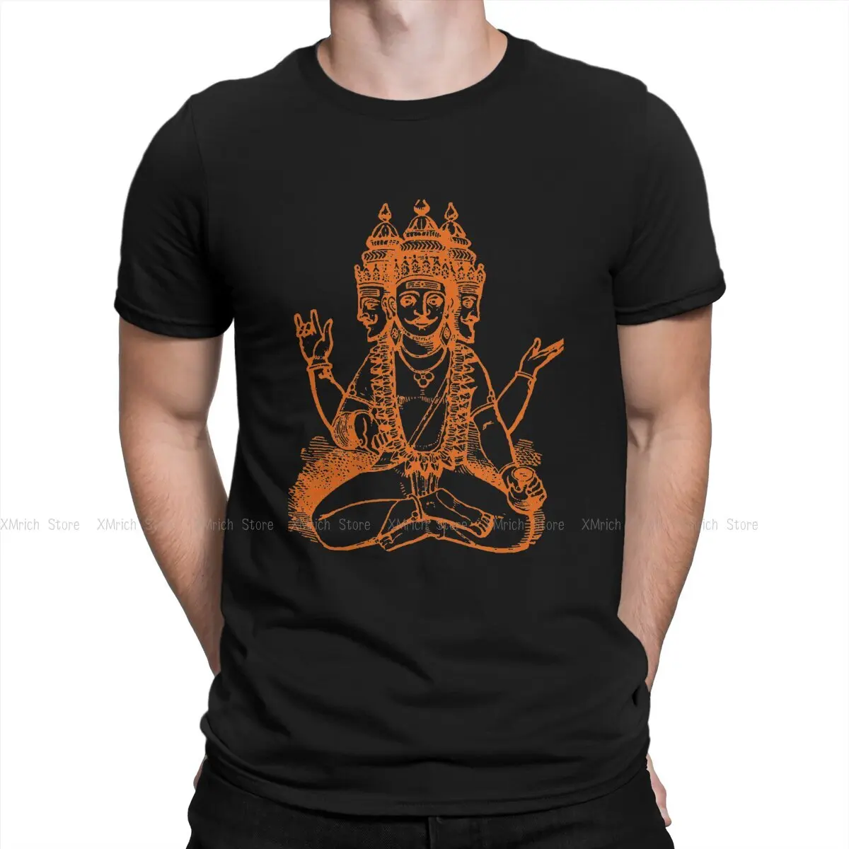 Shiva Hindu God India Lingam Newest TShirt for Men Copy of God Brahma Round Collar Pure Cotton T Shirt Distinctive Birthday