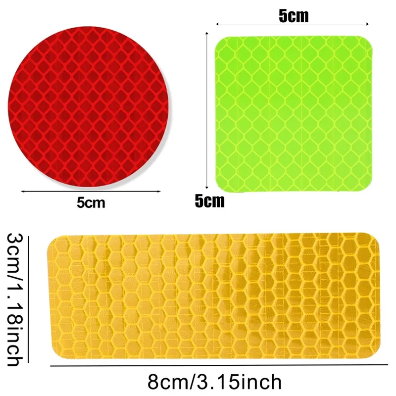 10 шт./компл., светоотражающие наклейки на бампер автомобиля, светоотражающие наклейки, светоотражающие предупреждающие ленты безопасности, наклейки, наклейки