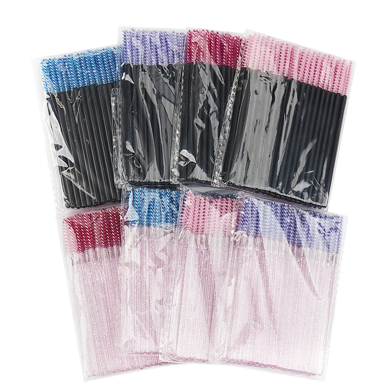 50 Pcs Eyelash Brushes Disposable Crystal Eyebrow Brush Mascara Wand Eye Lash Cosmetic  Lashes Extension Makeup Tools
