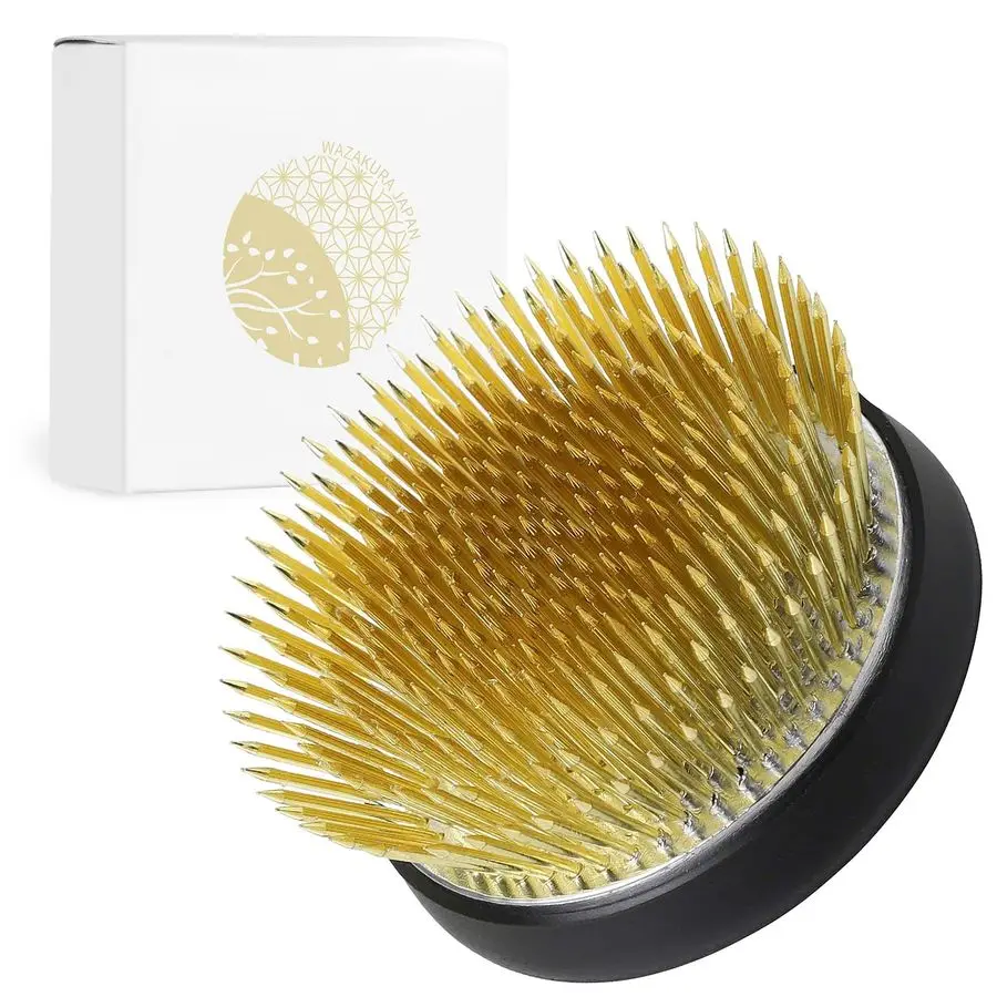 

Radial Blooming Flower Ikebana Kenzan, Made in Japan 2.562mm, Unique Dome Shaped Brass Flower Arrangement Holder, Japanese Round