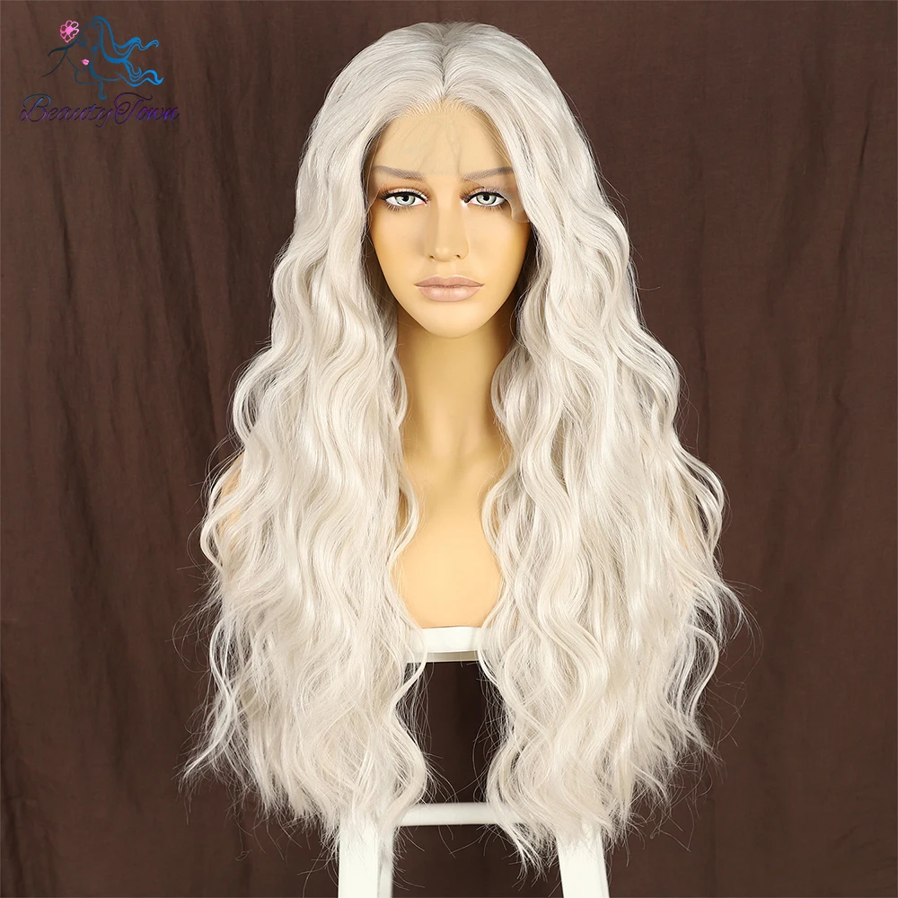 613 Blonde Synthetic Lace Front Wigs Long Body Wave HD Transparent Lace Front Wig Cosplay Daily Use Wig Heat Resistant Wig