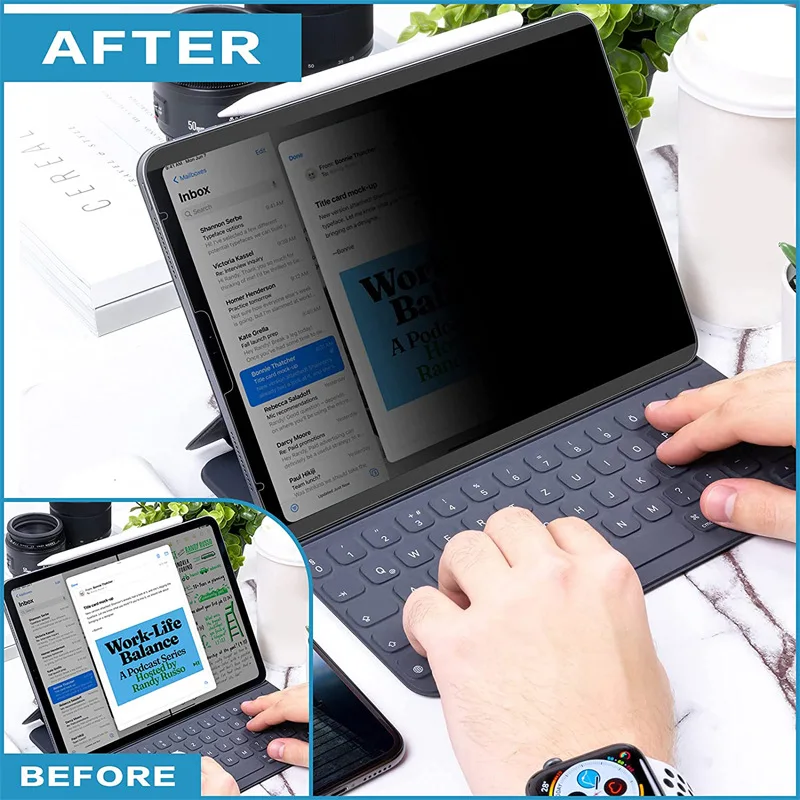 iPad 10.2 M1 Pro 11 12.9 Air 2/3/4/5 용 자기 개인 정보 보호 화면 보호기 10.9 10.5 Mini 5 6 안티 스파이 이동식 드로잉 쓰기 필름 눈부심 방지 지문 방지